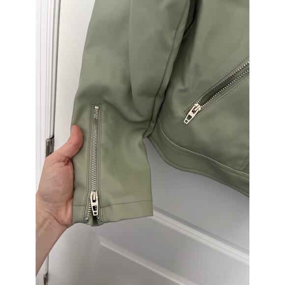 Blank NYC Long Sleeve Full Zip Motorcycle Jacket Light Green Women's Size Small - Picture 3 of 6